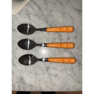 Kids flatware Spoons Thanksgiving Thankful for You Orange